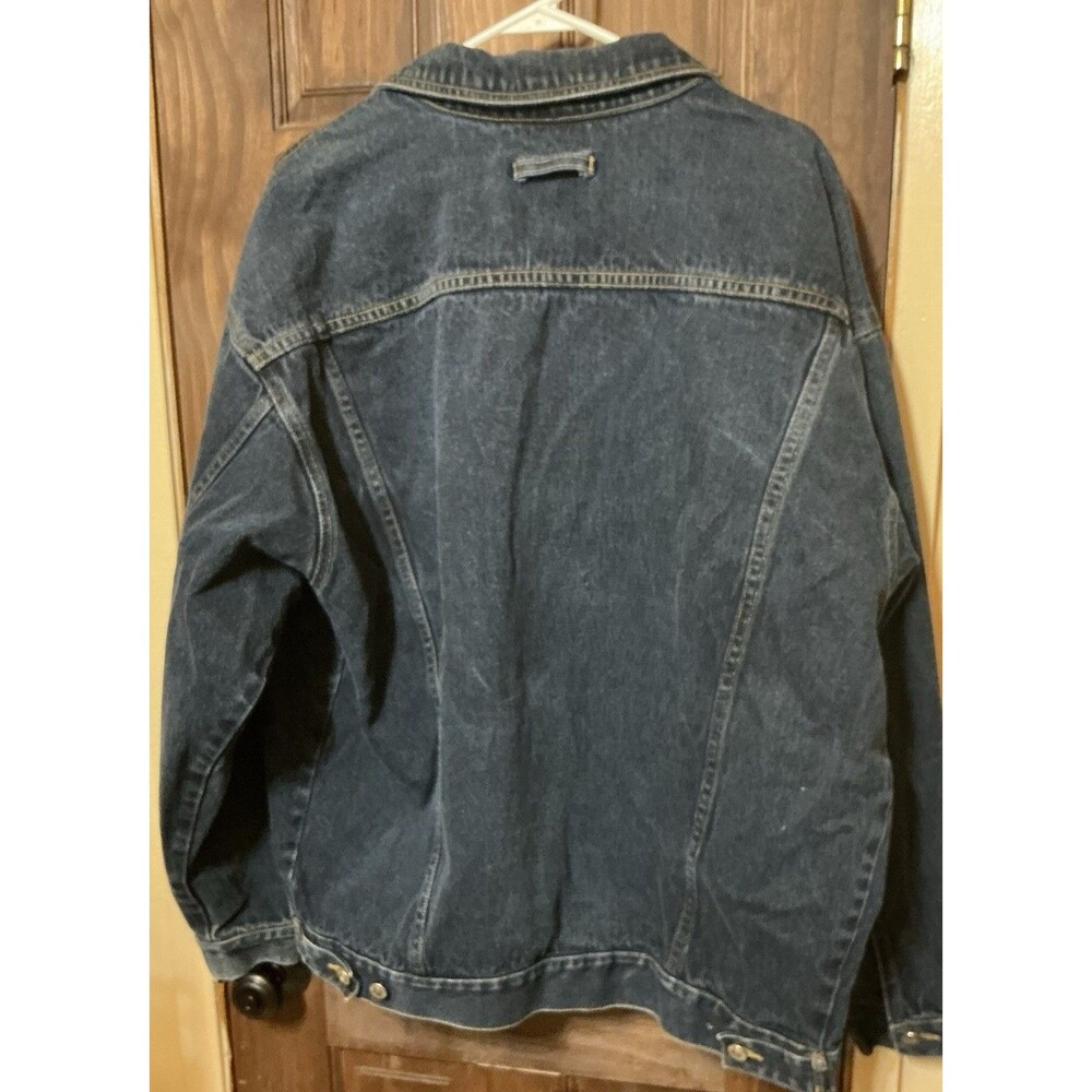 Vtg Delf USA Denim Trucker Jacket Mens 2XL Blue Jean Hip Hop Streetwear READ - Picture 2 of 4
